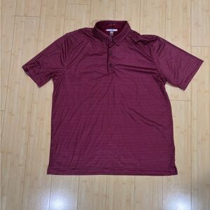 Greg Norman Collection Burgundy Striped Polo Shirt